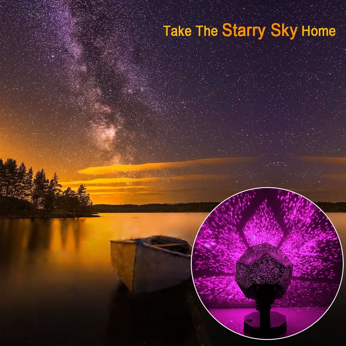 Tisnec Night Light Projector Lamp, Colorful Cosmos&Star Pattern Party Light, 5 Led Bead 5 Lighting Color Change for Woman/Kids/Baby/Children Party,Bedroom