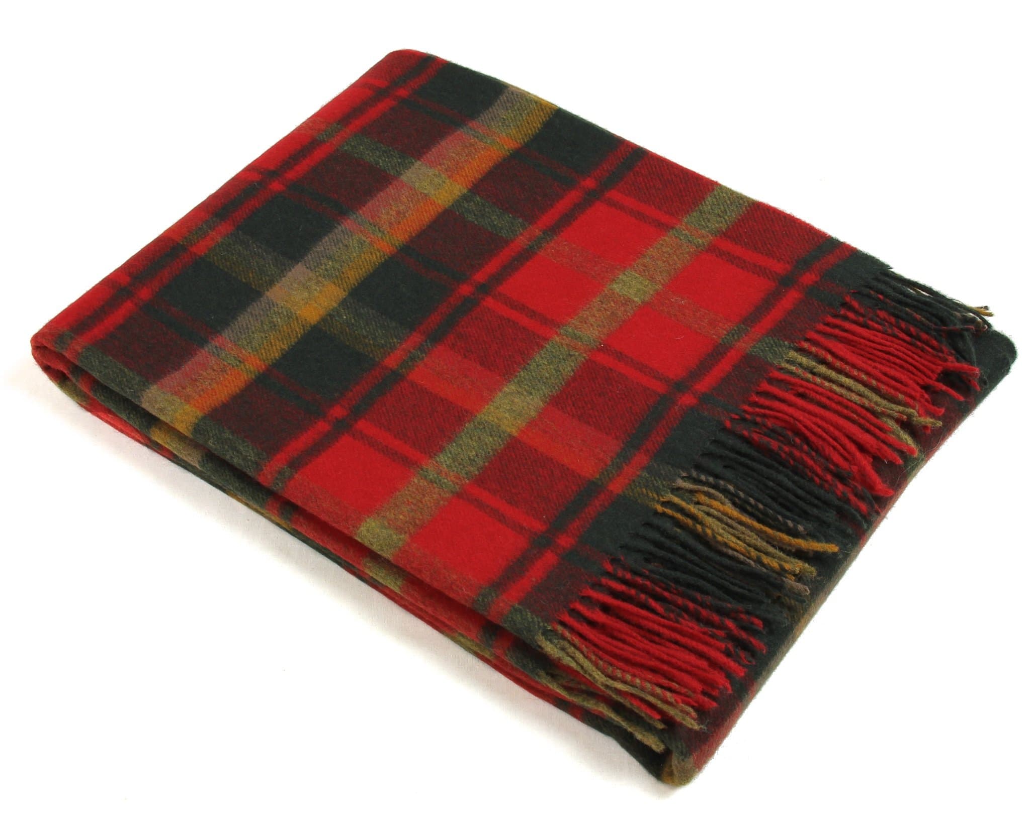 Bronte Throw Blanket - Tartan Throw - Merino Lambswool (Dark Maple)