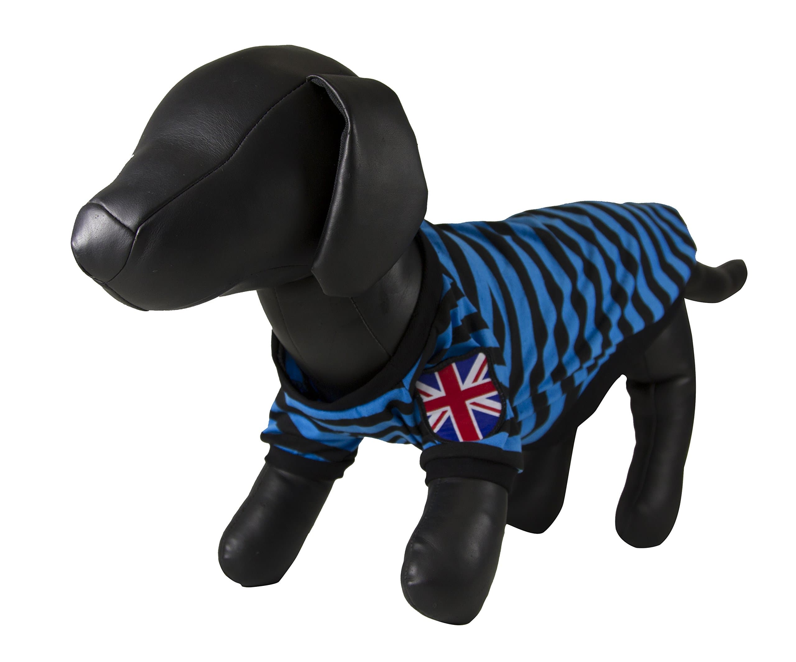 Petcessory PCG-002-BLU-S Stripe Pattern Shirt, Small, Black/Blue