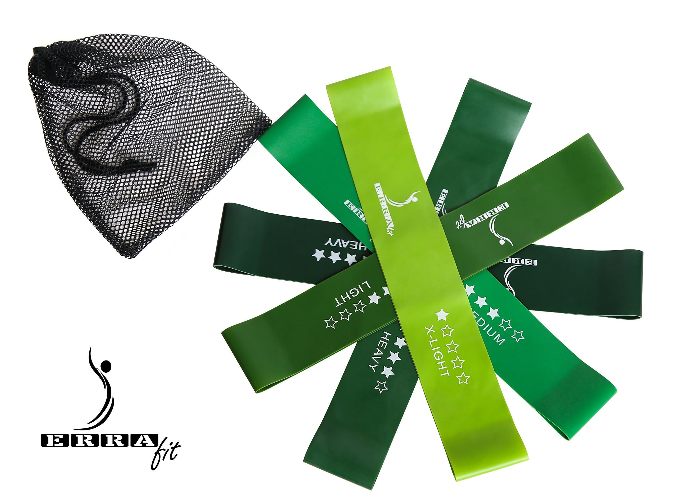 Erra Fit 5 Star Premium Resistance Loop Bands Set - Full Body Workout Equipment for Yoga Fitness Pilates Stength Physical Therapy Fascia and Mobility Recovery - Fresh Colors