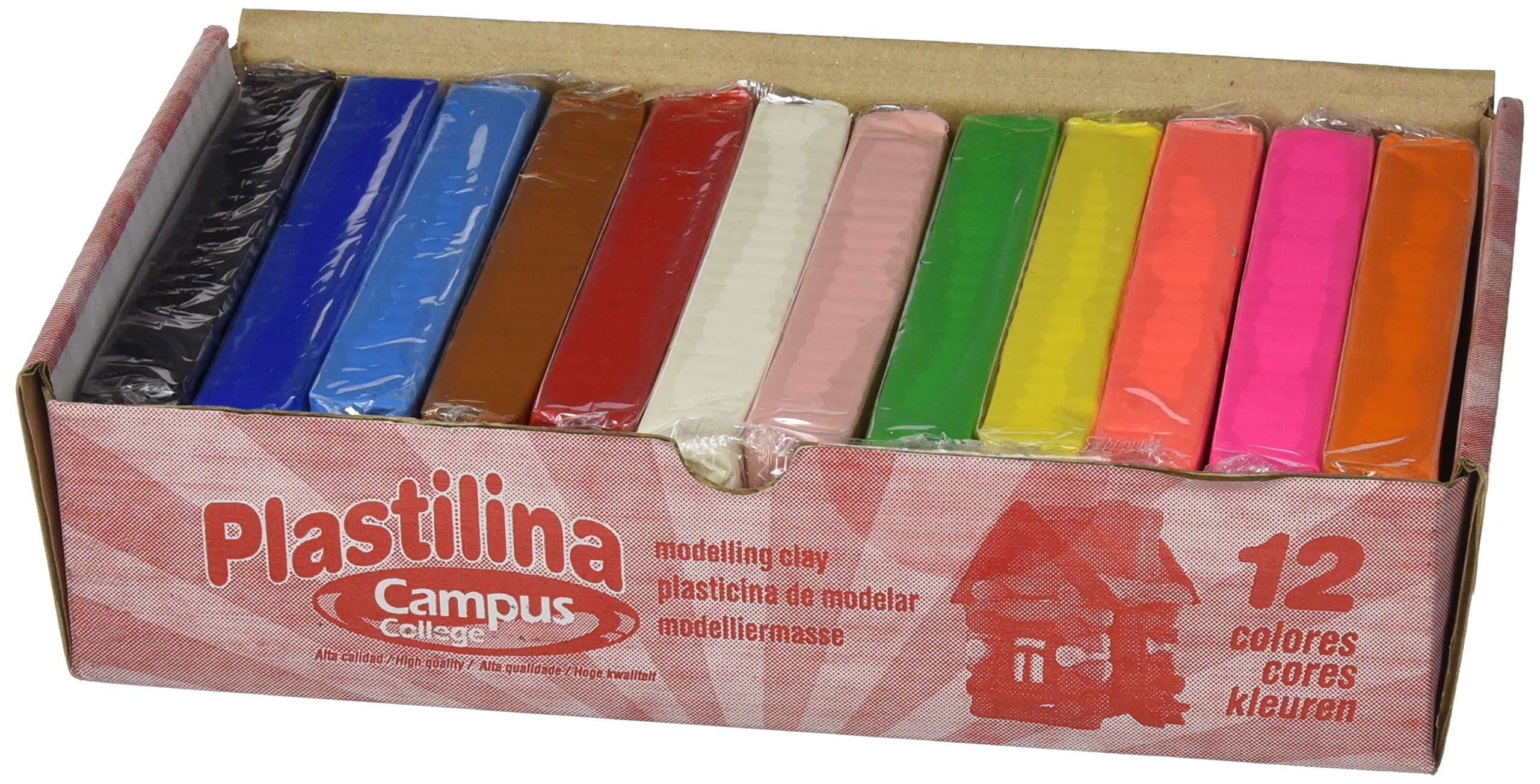 Campus University PO-2424-12 - Plasticine, 12 Bars - Assorted