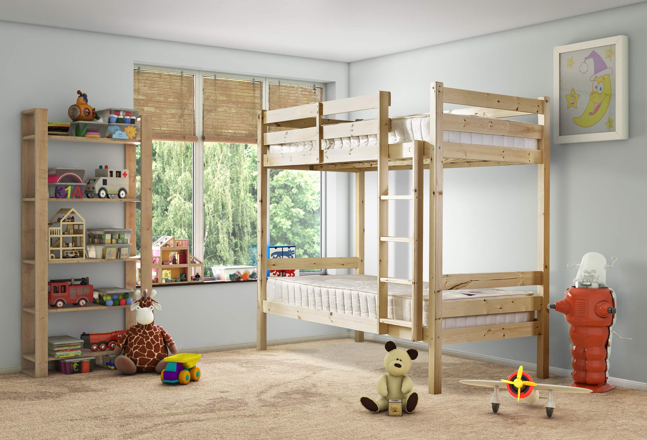 STRICTLY BEDS&BUNKSShort Bunk Bed with Sprung Mattresses, 2ft 6 x 5ft 9 Single