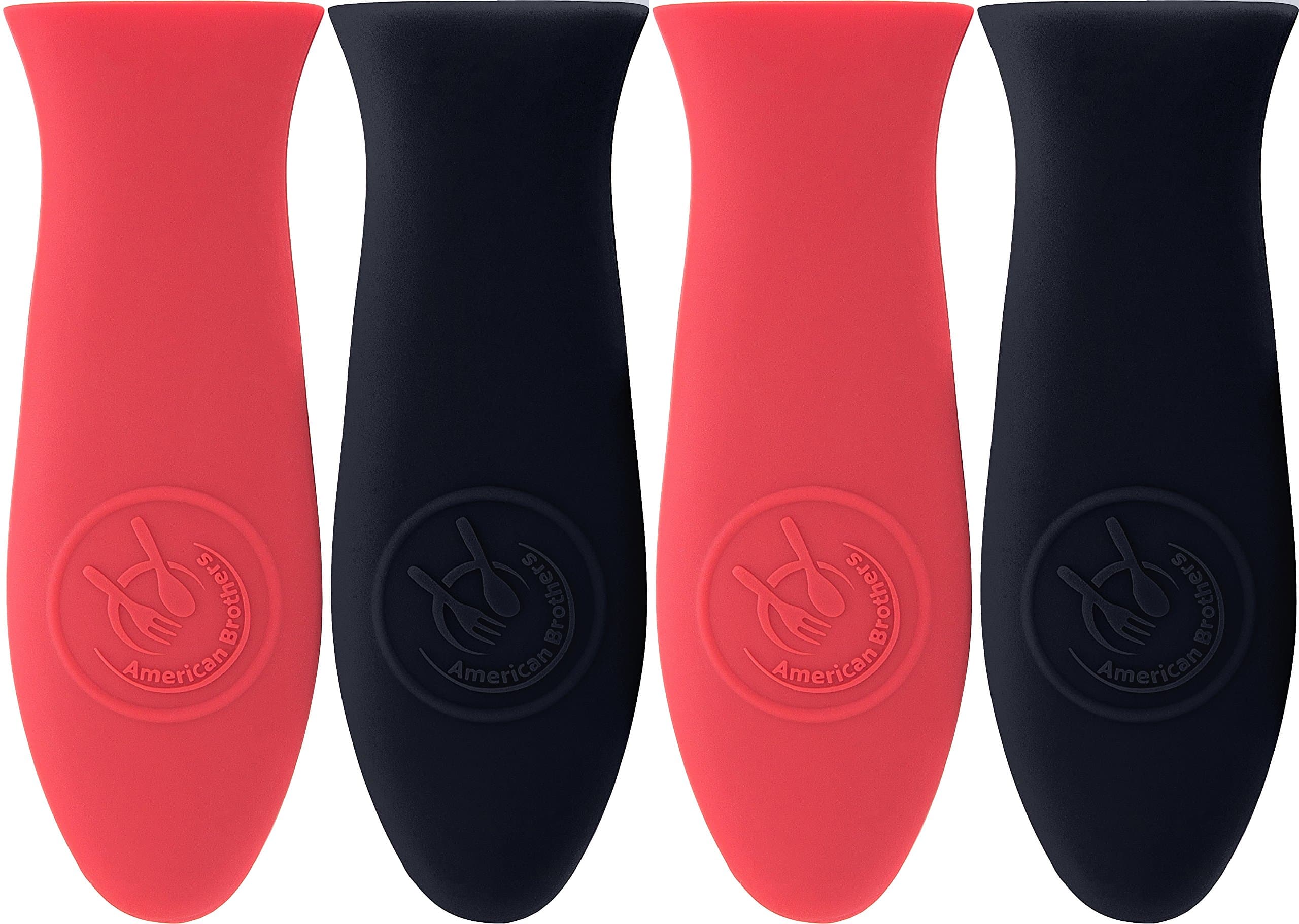 Premium Cast Iron Handle Cover, Heat Protecting Silicone Hot Handle Holder, Silicone Pot Handle Cover for Cast Iron Skillets 4 Pcs