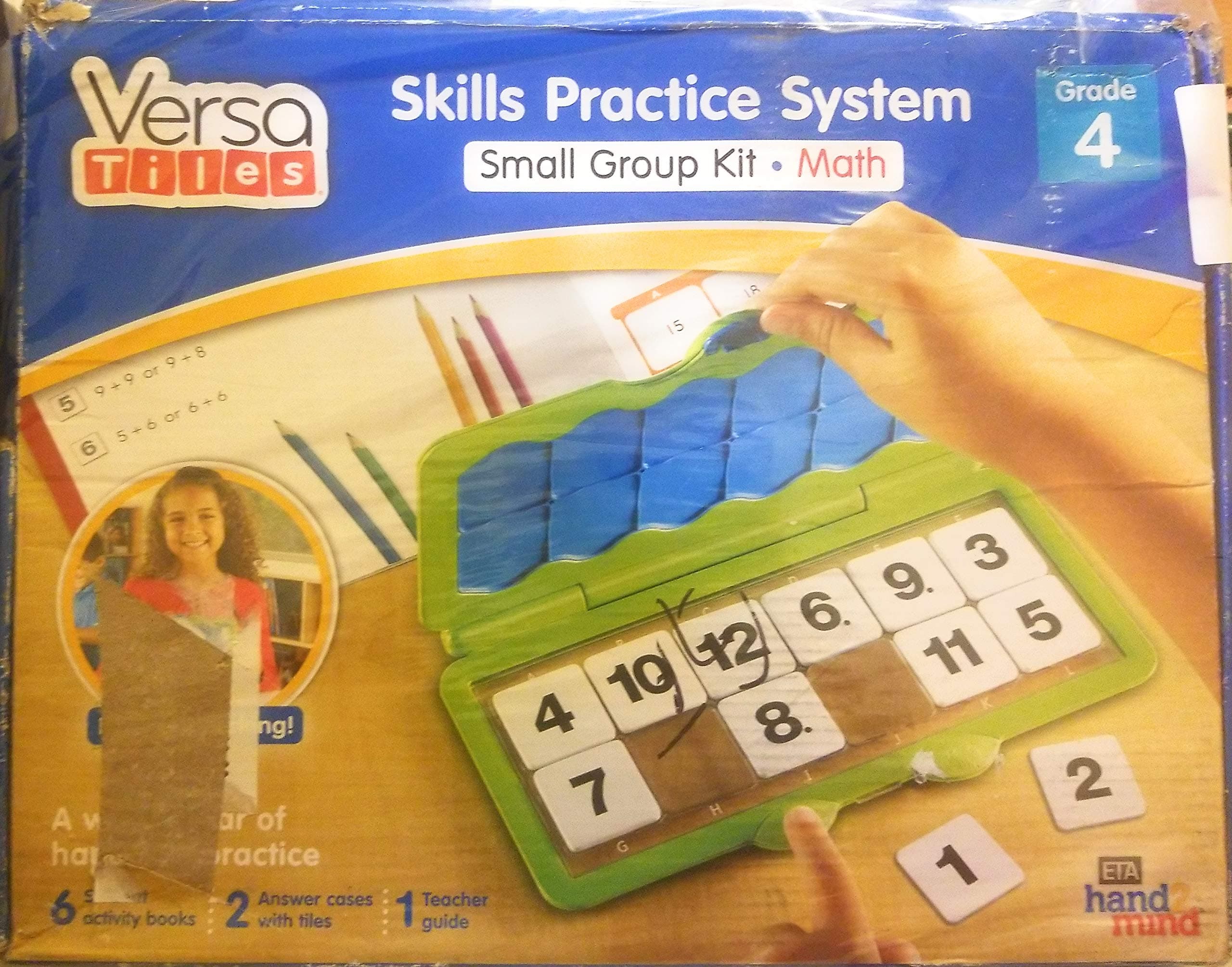 hand2mind VersaTiles Math an Engaging Puzzle Game Kit for Kids (Grade 4+) - Whole Numbers, Multi-Digit, Fractions, Measurement, and Data | 6 Student Activity Books and 1 Teacher Guide