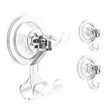 Elegear Hooks Transparent Bathroom Hooks Durable Wall Hook Super Value Pack Suction Hooks Nail free & Mark-free 4 Pack Plastic Hooks