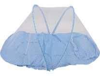 Kassy POP CURATED JUST for You Protective Thick and Comfortable Dotted Cotton Bedding with a Mosquito Net and Pillow for Baby Boys and Baby Girls (Blue, 0-24 Months)