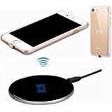 hanende Wireless Charger Kit for iPhone 7, [Sleep-Friendly] Qi Wireless Charging Pad and Wireless Receiver Case for iPhone 7 (Gold)