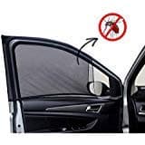 Sushiyi Sun Shade for Car Side Window, 2 Pack Breathable Mesh Protect Kid/Pet Form Sun Glare and UV Ray, Universal Car Shade Windshield Curtains Fit for 99% Car, Trucks and SUVs (Front Window)