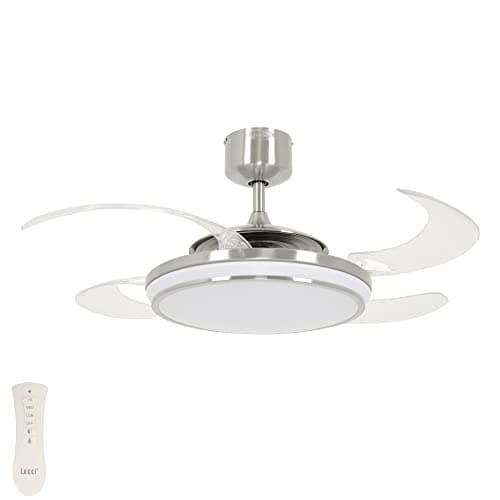 Fanaway EVO1 LED Ceiling Fan and Dimmable LED Light, Brushed Chrome