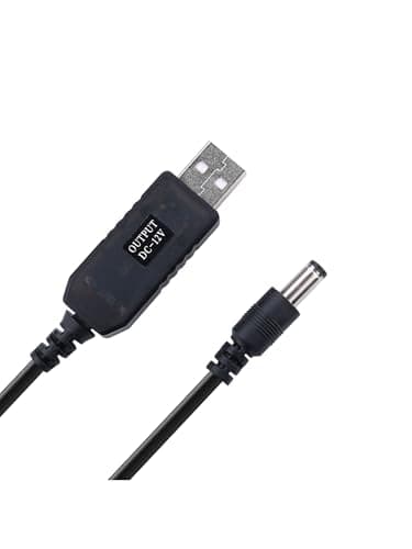 iGreely 5V to 12V USB Voltage Step Up Converter Cable - Power Supply With DC Jack 5.5 x 2.5mm or 5.5 x 2.1mm