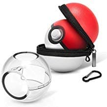 HEYSTOP (Upgraded version Carrying Case for Nintendo Switch Poke Ball Plus Controller Clear Case, 2in1 Pokeball Plus Portable Travel Case for Pokémon Lets Go Pikachu Eevee(Carrying Case+Clear case)