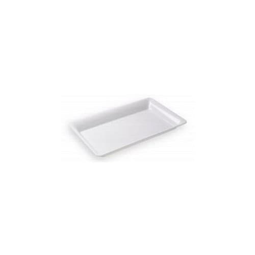 White Plastic Serving Tray, Rectangular 18" X 12" - 4 Pack