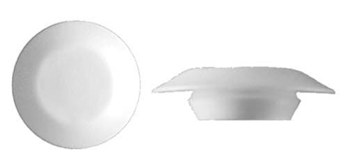 AMZ Clips and Fasteners 50 1/2" White Plastic Flush Type Hole Plugs 7/8" Head
