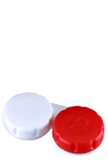 Flat bed contact lens cases - Red & White ~ (3 pack) ~ SC-206