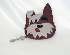 "Scruffy" Leather Coin Case (Cinnamon and Cream)