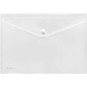 FolderSys Pack of 10 x Transparent Document Holders with Button Closure A4 Polypropylene