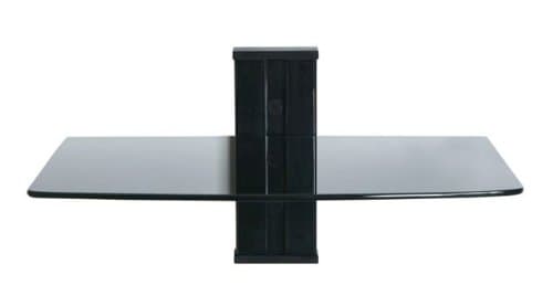 Levv WM1SB Blue Ray Digi Box Wall Mount with One Shelf - Black Glass and Aluminium