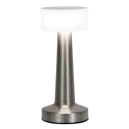 Cordless Table Lamp with Touch Control,2800mAH Rechargeable Battery Operated Desk Lamp,3 Color Dimmable Small Portable Bedside Lamps for Bedroom Dining Room Patio Restaurant Bar Hotel Silver