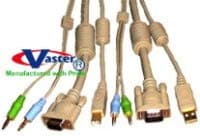 Multimedia Extension Cable Set Include USB2.0, 2 Stereo Audio & SVGA Monitor Video Cable Set. 10 Ft