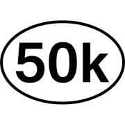 Chase Grace Studio 50K Marathon Running|2 Pack|Vinyl Decal Sticker|Black| Cars Trucks Vans SUV Laptops Wall Art|5" X 3"|CGS499