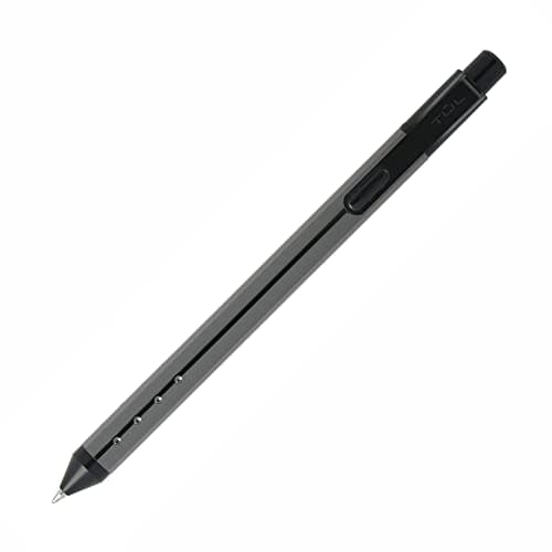 TUL Fine Writing Solid Metal Barrel Retractable Gel Pen With 2 Refills, Medium Point, 0.7 mm, Gunmetal Gray Barrel, Assorted Ink Colors