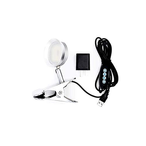Dimmable LED Clip Lamp, 6W Task Light/Aquarium Light/Headboard Reading Light/Display Cabinet Light/Wall Light,5 Color Temperatures-6 Brightness Levels(5x6=30 Options),Button Control Pane (Silver)