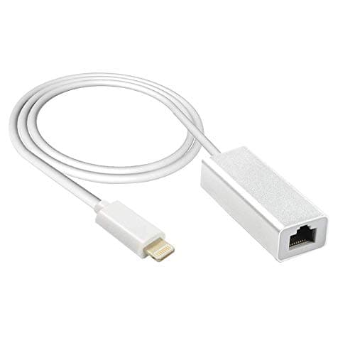 RJ45 Ethernet Adapter, RJ45 Ethernet LAN Wired Network Adapter Compatible with Phone/Pad and More, 3.3ft Cable,100Mbps Required 10.0 or Above Software vertion(Silver)