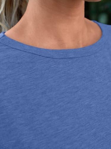 AUTOMET Women's Soft Basic Short Sleeve T-Shirt, Round Neck Top Casual Tee for Spring Summer Daily Wear