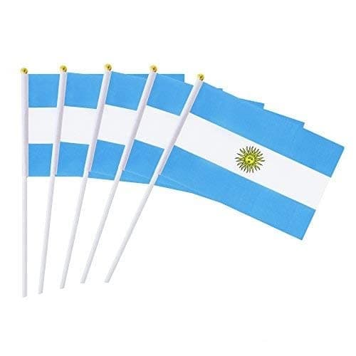 25 Pack Hand Held Small Mini Argentina Argentine Stick Flag Round Top National Country Flags,Party Decorations Supplies For Parades,World Cup,Festival Events,International Festival