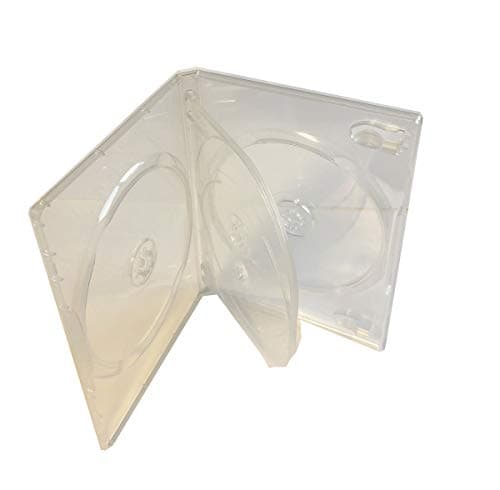 New MegaDisc 1 Crystal Clear Standard 4 DVD Storage Replacement Case Box 14mm Four Discs Holder W Flap