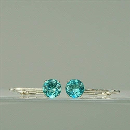 Apatite Gemstone 5mm Sterling Silver Leverback Earrings