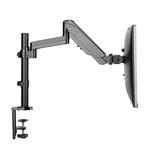 TechOrbitsMonitor Mount - Computer Screen Stand - Single Monitor Vesa Mount - Gas Spring Clamp On Arm