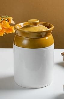 Hand Painted Ceramic Pickle Jars 2 kg, 1 Piece, Multicolor for Kitchen Storage Container