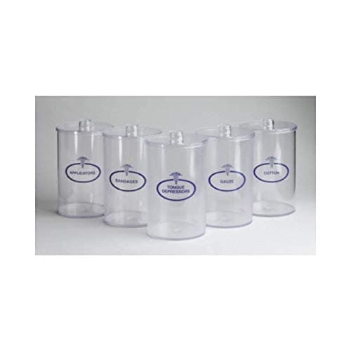 Clear Plastic Sundry Jars, Plastic Lids, 6-1/2"H x 4-1/4" Dia 5 pk