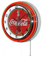 POPmart Neon 18" Tin Wall Clock Coca Cola Red