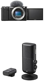 Bundle of Sony Alpha ZV-E10 - APS-C Interchangeable Lens Mirrorless Vlog Camera - Black + Sony Wireless Streaming Microphone ECM-S1