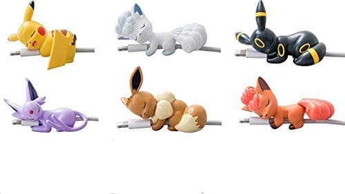 Cartoon Animal Bite Cable Pet Protector-6 Creative Cute Anime Charger Pet Saver Buddies (Compatible with iPhone Cords Only).Cup Edge Figure,Gift for Friends and Children