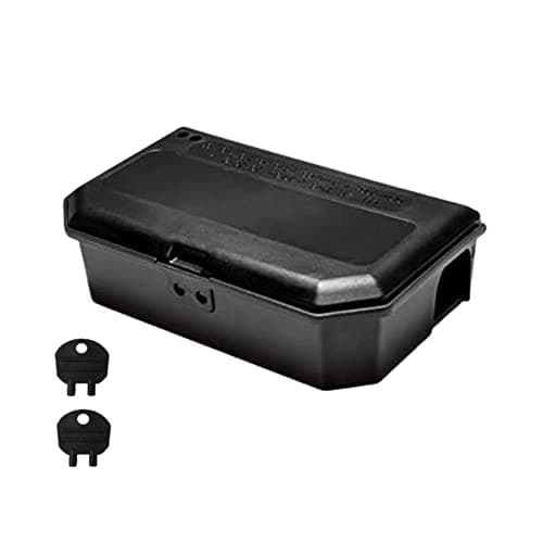 Mouse Poisoning Blue Pasta Sachets and Mouse Bait Boxes Rat Pasta Bait Black Tamper-Proof Mouse Poisoning Bait Boxes Rodent Control Kit (Single Pack 150g Blue Pasta Bait with 2 Mouse Boxes).