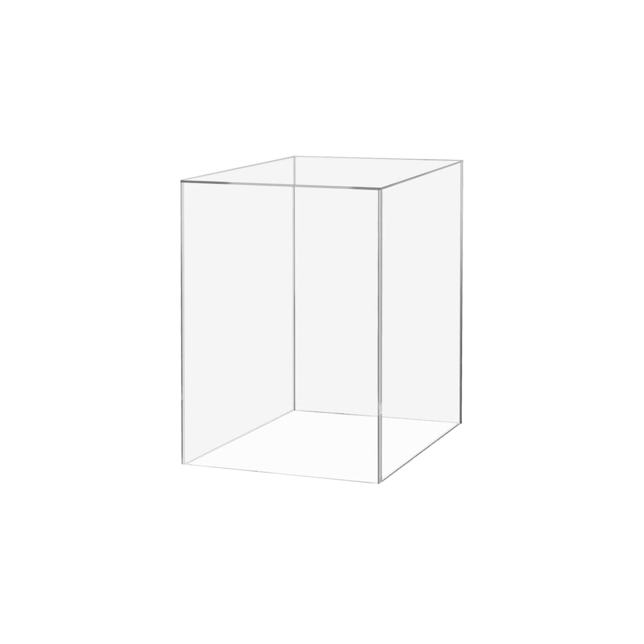 Acrylic Display Riser Box Clear Plexiglass 12" x 12” x 19” No Lid Hollow Pedestal 5 Sided Display Trinkets Flowers Dust Cover Bin Collectible Items Elevated Multi Use Showcase by Marketing Holders