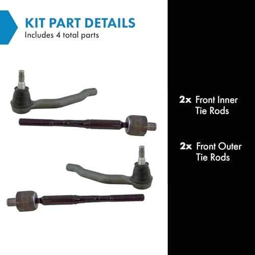 TRQ 4 Piece Inner & Outer Tie Rod Ends LH & RH Sides Compatible with Nissan Altima Maxima