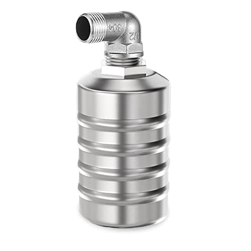 304 Stainless Steel Fully Automatic Water Level Control Float Valve, Automatic Water Level Controller for Water Tank, Stainless Steel Mini Float Ball Valve (#D-1/2 inch connector(Side water intake))
