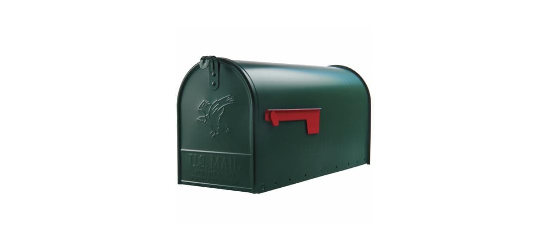 Gibraltar Mailboxes Elite Large Capacity Galvanized Steel Green, Post-Mount Mailbox, E1600G00