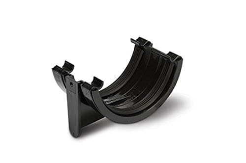 POLYPIPE RR102 Black Union Bracket for 112mm Half Round guttering System