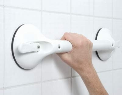 Mobeli Medium Telescoping Grab Bar Suction Mount 21.8-26.7 Inch Length 143.3 Pound Capacity