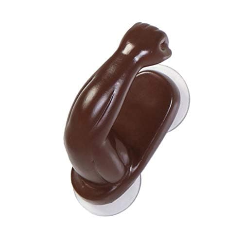 KHATI Creative 3D Arm Design Suction Cup Hooks Wall Decoration Hangers Brown