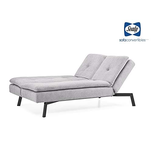 Sealy Savannah Transitional Convertible Chaise Sofa in Gray