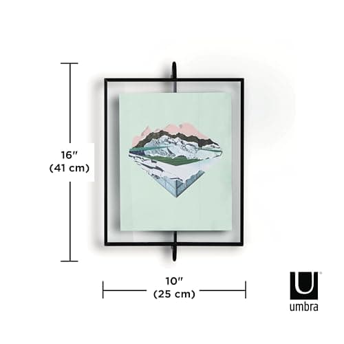 Umbra Phantom Wall Picture Frame, 8 x 10, Floating Frame, Black