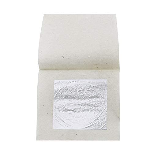 Edible Silver Leaf Real Silver for Handicrafts 2.36" x 2.36" Food Cakes Baking Cakes Chocolate Decorative Foil Art Supplies 10 Sheets Loose