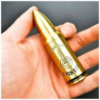Advenga Metal Hunter Bullet Shaped Lighter - Pocket Lighter - Windproof Lighter Refillable Cigarette Lighter Unisex (Gold ) - by Alkey
