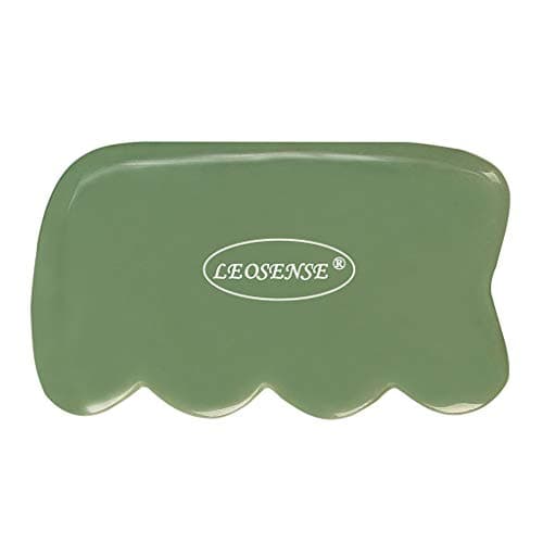 Leosense Jade Gua Sha Scraping Massage Tool, Hand Made Great Guasha Tools for ASTYM,Myofascial Release,Reduce Muscles Soreness,Relax Joints & Trigger Point Treatment